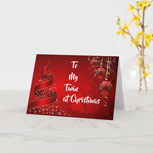MY  WISHES FOR CHRISTMAS TO MY TWIN CARD (Yellow Flower)