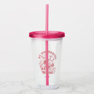 My Wonderful World Retro Flowers Acrylic Tumbler