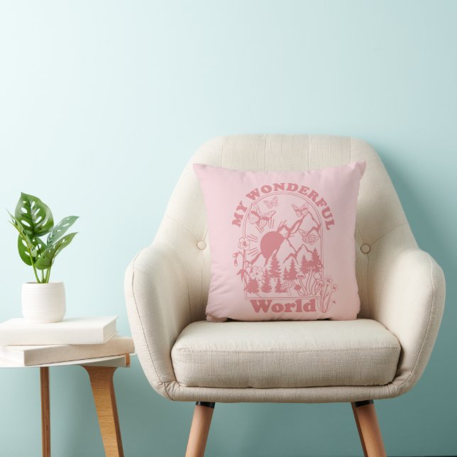 My Wonderful World Retro Flowers Cushion (Chair)