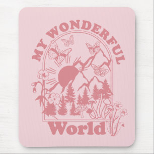 My Wonderful World Retro Flowers Mouse Mat