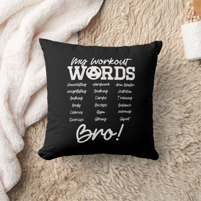 My Workout Words Motivational Bro? Funny Workout Cushion (Blanket)