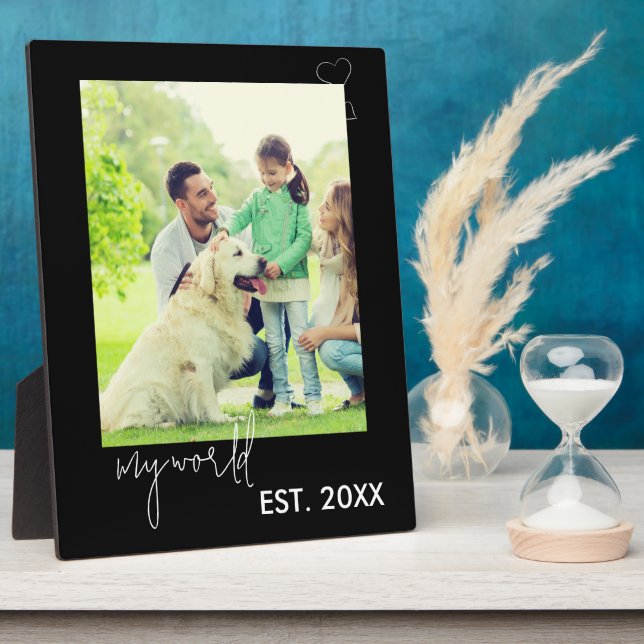 My World Script | Personalised Couples Photo Plaque (Side)