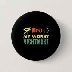 My Worst Low Battery Funny Gamers Humor Men  6 Cm Round Badge