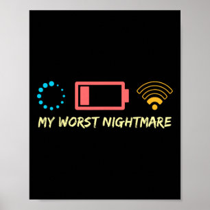 My Worst Scary Night Gaming Funny Gamer Poster