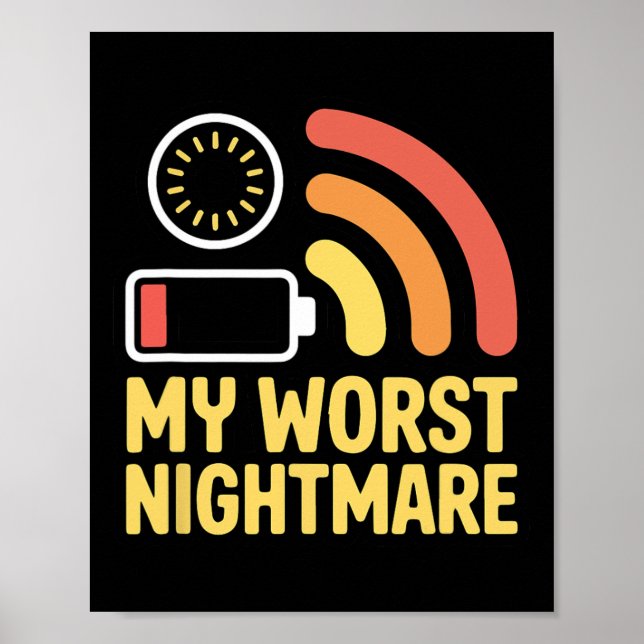 My Worst Scary Night Low Wifi Signal Loading Funny Poster (Front)