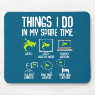 My Wrestling Things Spare Time Wrestler Mouse Mat