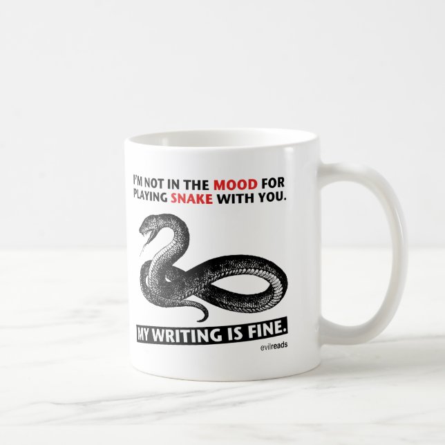 "My Writing Is Fine" Snake Mug (Right)