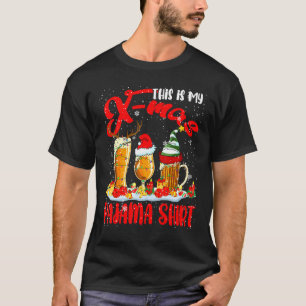 My X Mas Pajama Shirt Xmas Santa Reindeer Elf Beer