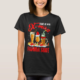 My X Mas Pajama Shirt Xmas Santa Reindeer Elf Beer