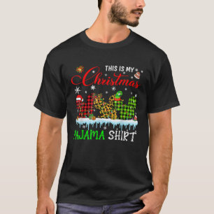 My Xmas Pajama Red Plaid Santa Reindeer Elf Squirr T-Shirt
