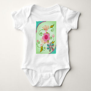 My XOXO Little Princess Floral Art Print Design Baby Bodysuit