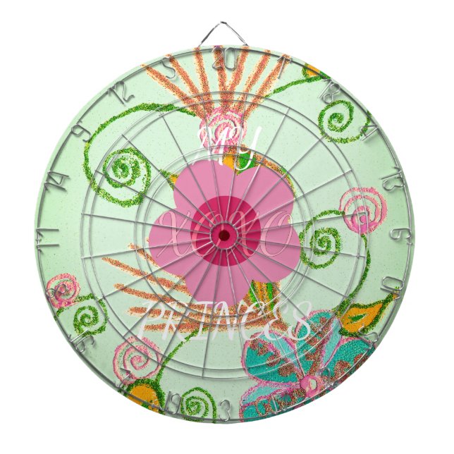My XOXO Little Princess Floral Art Print Design Dartboard (Front)