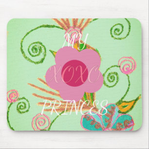 My XOXO Little Princess Floral Art Print Design Mouse Mat