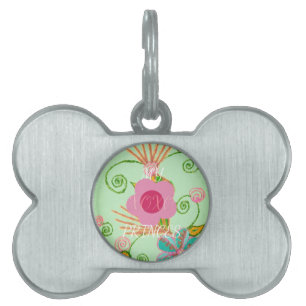 My XOXO Little Princess Floral Art Print Design Pet ID Tag