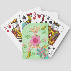 My XOXO Little Princess Floral Art Print Design Playing Cards