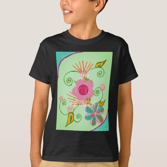 My XOXO Little Princess Floral Art Print Design T-Shirt (Front)