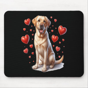 My Yellow Lab Dog Is My Valentine Hearts Cute Tren Mouse Mat