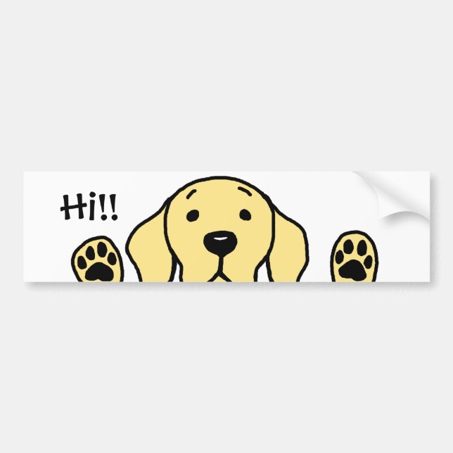 My Yellow Lab "Hi!!" Bumper Sticker (Front)