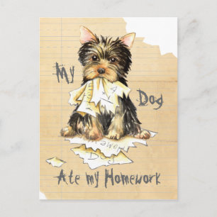 My Yorkie Ate my Homework Postcard