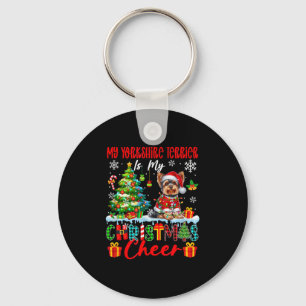 My Yorkshire Terrier Is My Xmas Cheer Funny Santa Key Ring