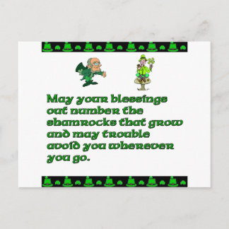 My your blessing out number the shamrocks postcard