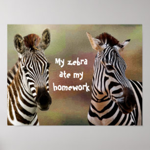 My Zebra Ate My Homework Classroom Poster