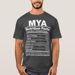Mya Nutrition FactsMya Name Birthday T-Shirt