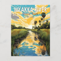 Myakka River State Park Florida Travel Art Vintage