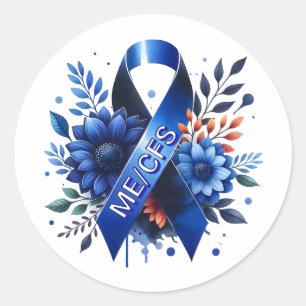 Myalgic Encephalomyelitis ME/CFS Awareness Ribbon Classic Round Sticker