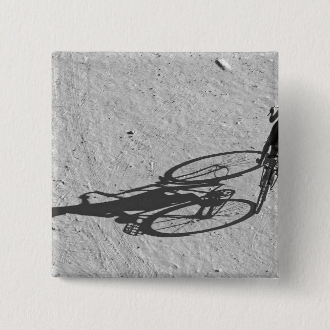 Myamar, Bagan, Young boy riding a huge bike and 15 Cm Square Badge (Front)