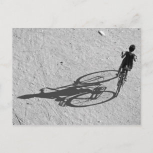 Myamar, Bagan, Young boy riding a huge bike and Postcard