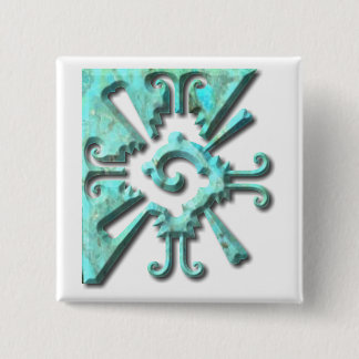 Myan Hunab Ku - Turquoise 15 Cm Square Badge