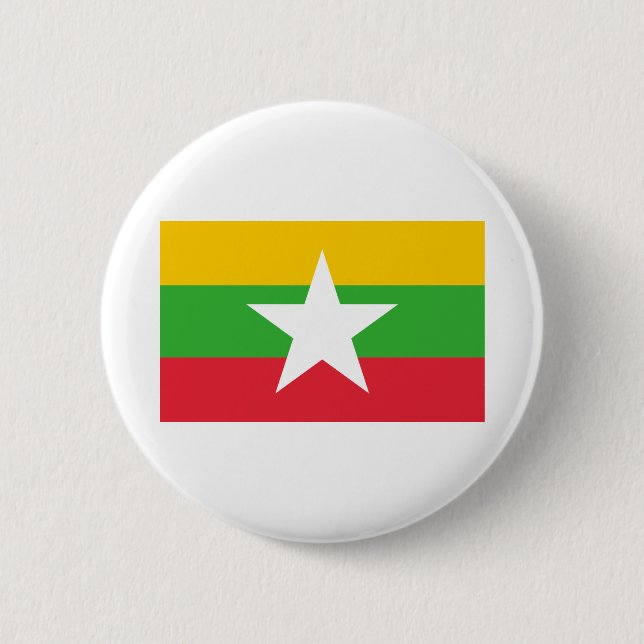 Myanma Flag 6 Cm Round Badge (Front)