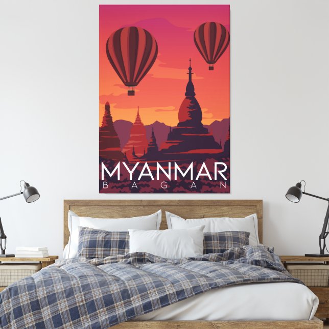 Myanmar Bagan Canvas Print (Insitu(Bedroom))