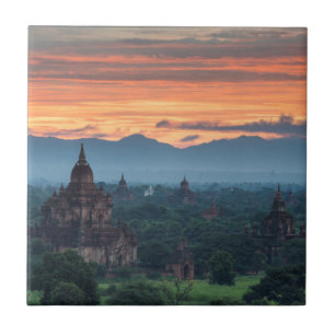 Myanmar, Bagan Sunrise Tile