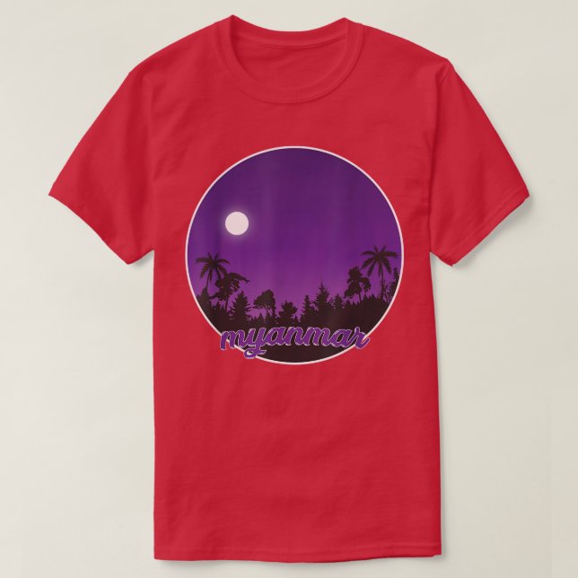 myanmar By night with Palms  T-Shirt (Design Front)