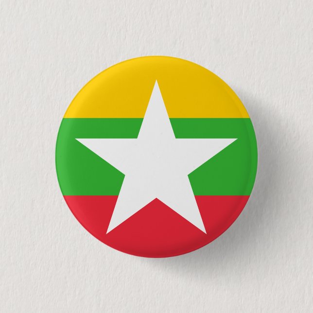 Myanmar Flag 3 Cm Round Badge (Front)