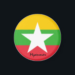 Myanmar flag & Asia - travel/sports fans Magnet<br><div class="desc">Fridge Magnets: Myanmar & Asia - love my country and Myanmar flag travel patriots</div>