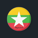 Myanmar flag & Asia - travel/sports fans Magnet<br><div class="desc">Fridge Magnets: Myanmar & Asia - love my country and Myanmar flag travel patriots</div>