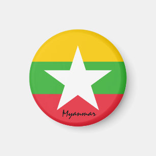 Myanmar flag & Asia - travel/sports fans Magnet
