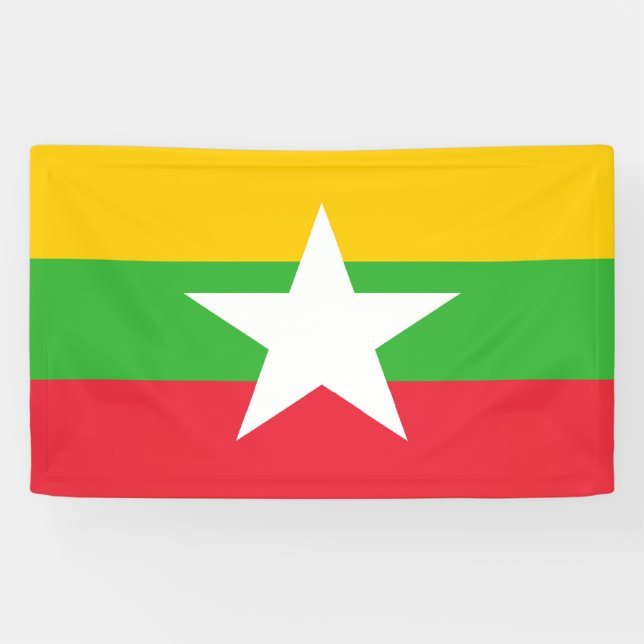 Myanmar flag banner (Horizontal)