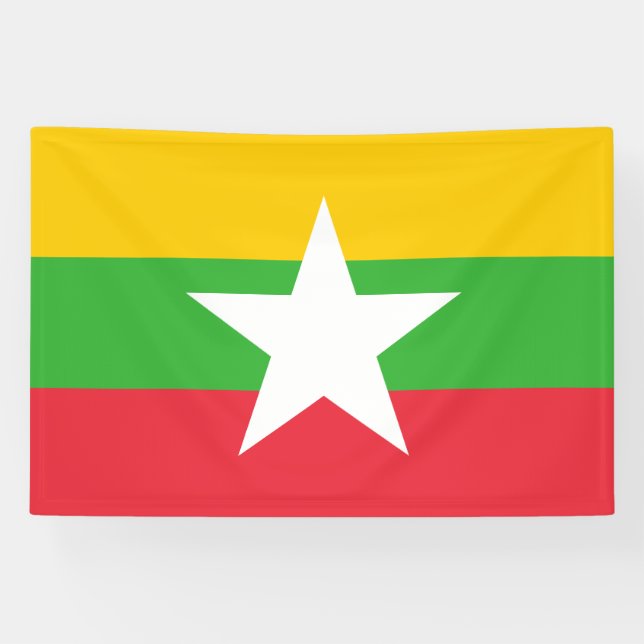 Myanmar Flag Banner (Horizontal)