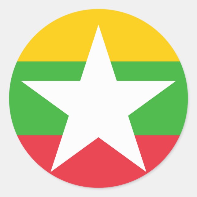Myanmar Flag Classic Round Sticker (Front)