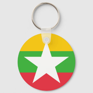 Myanmar Flag Key Ring