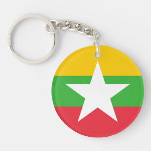 Myanmar Flag Key Ring