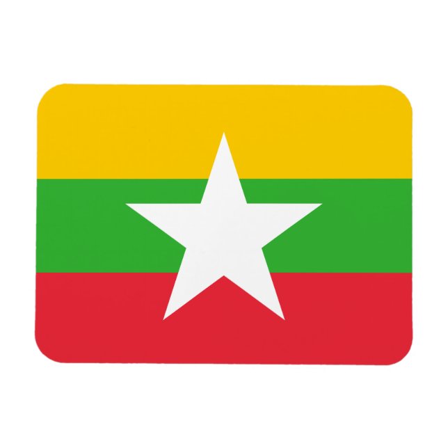 Myanmar Flag Magnet (Horizontal)