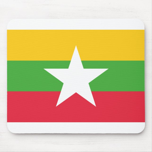 Myanmar Flag Mouse Mat (Front)