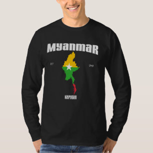 Myanmar Flag, Myanmar Map, Burmese National Day 20 T-Shirt
