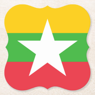 Myanmar Flag Paper Coaster