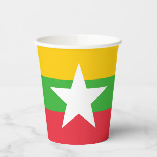 Myanmar Flag Paper Cups